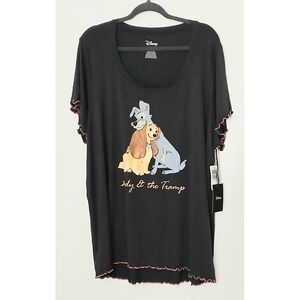 Torrid Disney Sleep Shirt 3X Lady And The Tramp Lettuce Sleeve Comfortable NEW